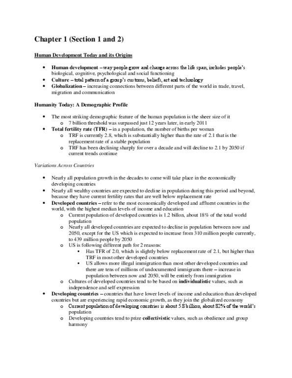 FRHD 1010 Chapter Notes - Chapter 1: Latency Stage, Oral Stage, Developmental Psychology thumbnail