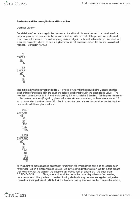 01:640:107 Lecture Notes - Lecture 18: Repeating Decimal, Decimal Mark, Rational Number thumbnail