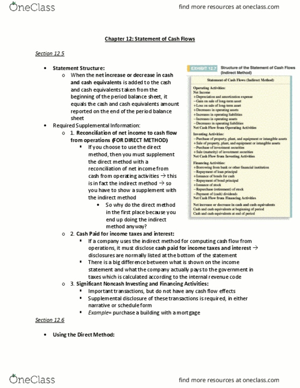 ACCT20100 Chapter Notes - Chapter 12: Internal Revenue Code, Cash Flow, Income Statement thumbnail