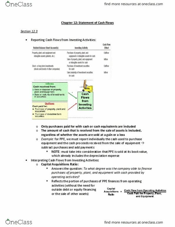 ACCT20100 Chapter Notes - Chapter 12: Cash Flow, Income Statement thumbnail