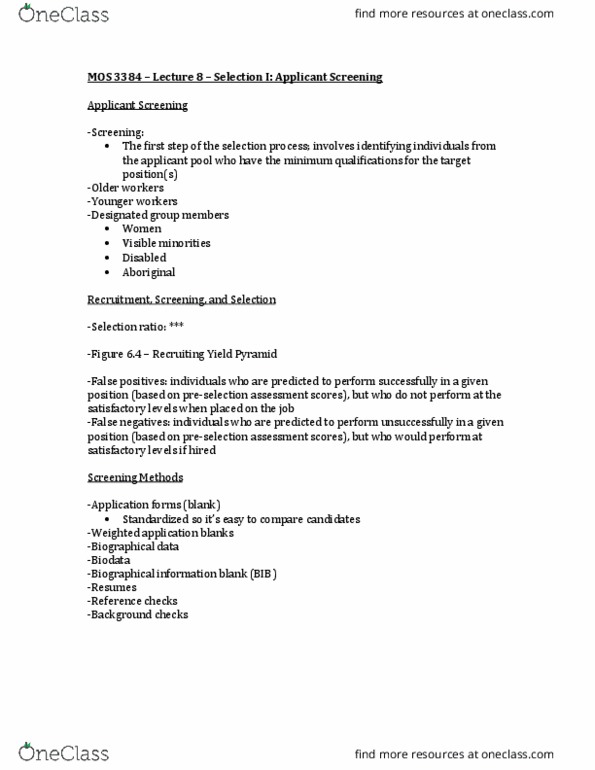 Management and Organizational Studies 3384A/B Lecture Notes - Lecture 8: Job Performance, Absenteeism, W. M. Keck Observatory thumbnail