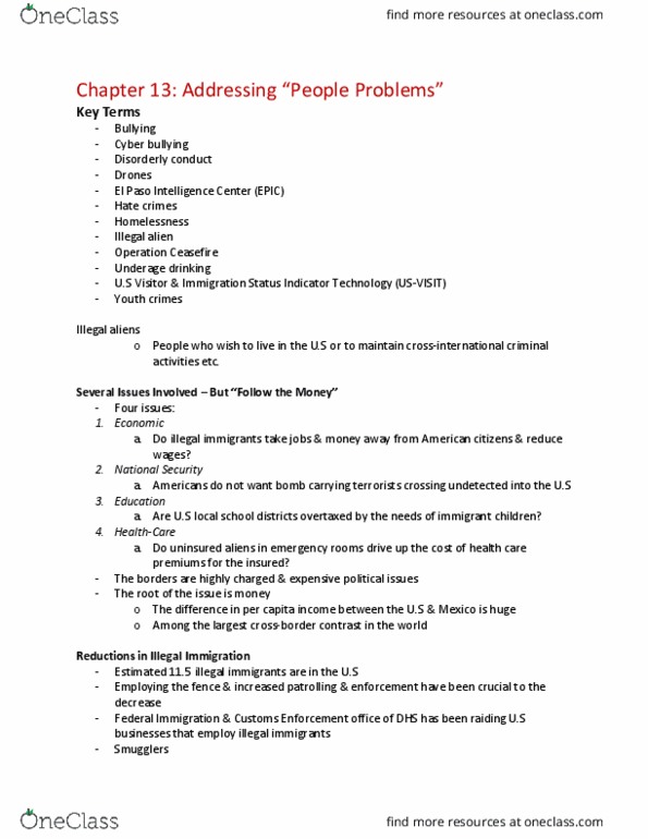 CRJU 3310 Chapter Notes - Chapter 13: Drug Enforcement Administration, Drug Cartel, Disorderly Conduct thumbnail