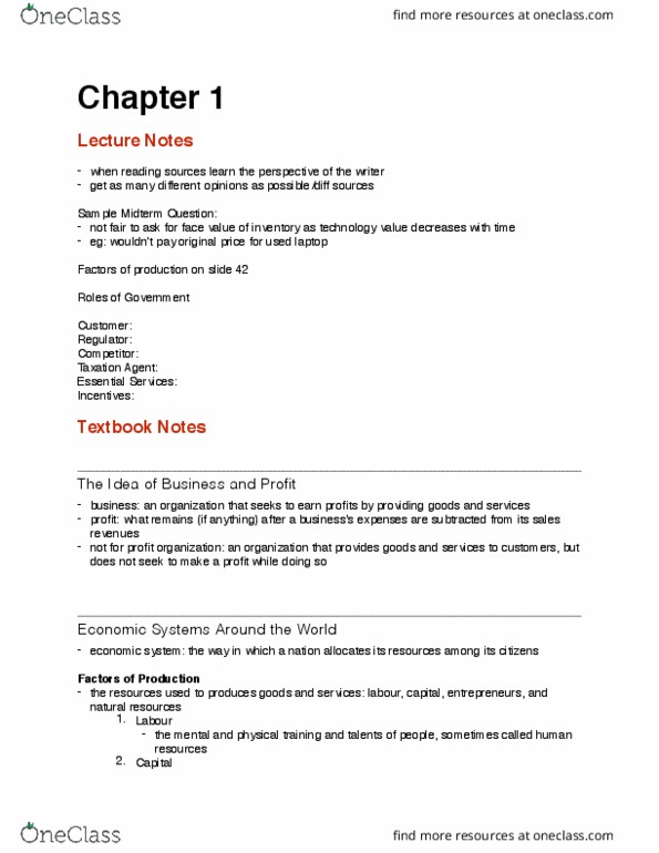 BUS 201 Chapter Notes - Chapter 1-6, 9, 10, 13, 15: Corporate Social Responsibility, Consumer Product Safety Act, Purchasing Power Parity thumbnail