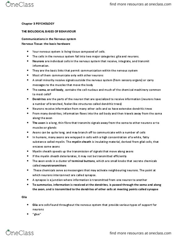 PSYC 1020H Chapter Notes - Chapter 3: Transcranial Magnetic Stimulation, Functional Magnetic Resonance Imaging, Transcranial Direct-Current Stimulation thumbnail