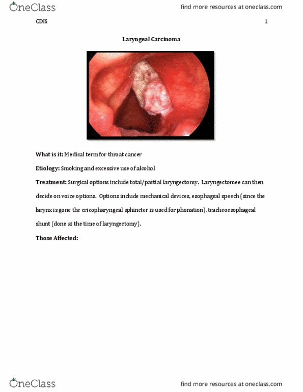 CDIS 3213 Lecture Notes - Lecture 2: Spasmodic Dysphonia, Arytenoid Cartilage, Vocal Folds thumbnail