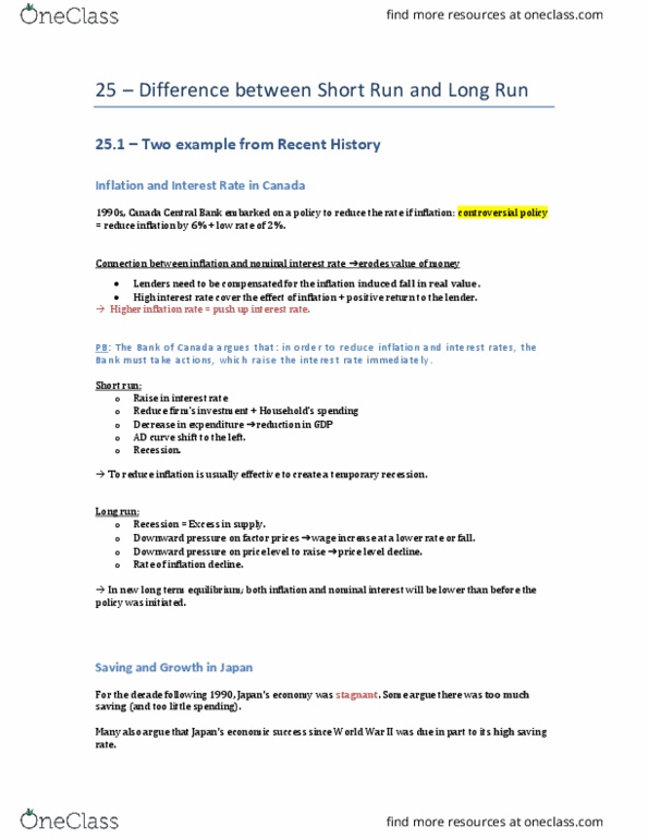 ECON 209 Lecture Notes - Lecture 6: Nominal Interest Rate, Potential Output, Excess Supply thumbnail