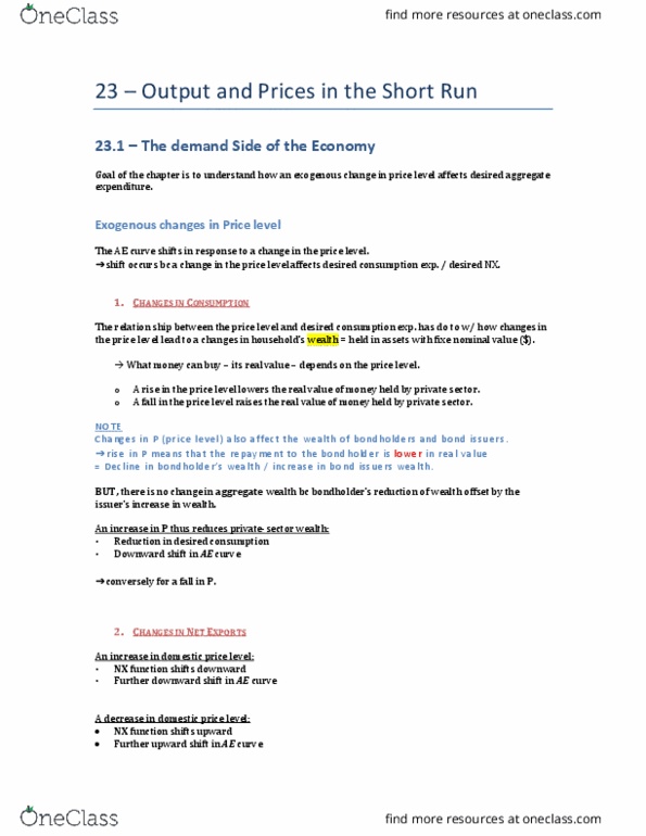 ECON 209 Lecture Notes - Lecture 5: Aggregate Supply, Economic Equilibrium, Aggregate Demand thumbnail