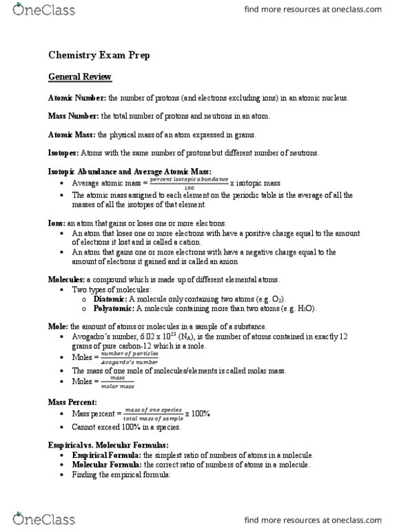 Biology 1001a Study Guide Fall 2016 Final Molecular