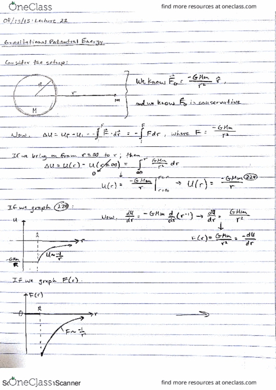 PHYS 2010 Lecture 22: Gravitational Potential Energy thumbnail
