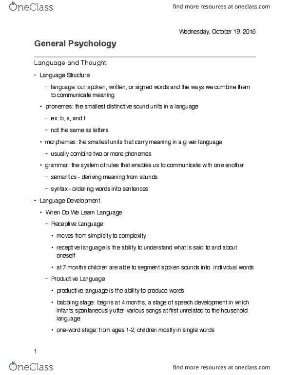 PSY-1200 Lecture Notes - Lecture 28: Babbling, Temporal Lobe, Universal Grammar thumbnail