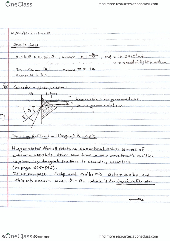 PHYS 2060 Lecture 5: Snell's Law; Deriving Reflection and Refraction; Doppler Effect thumbnail