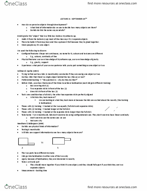 PSYC 304 Lecture Notes - Lecture 8: Habituation thumbnail