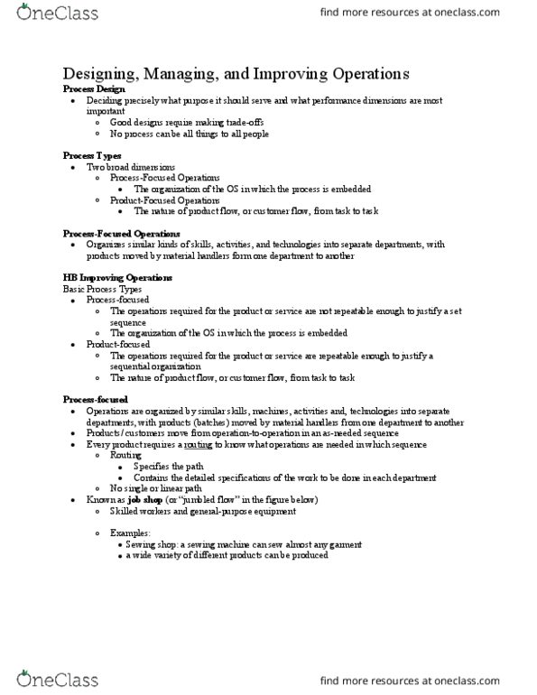 SCM 303 Chapter Notes - Chapter Full: Skilled Worker, Job Shop, Mass Production thumbnail