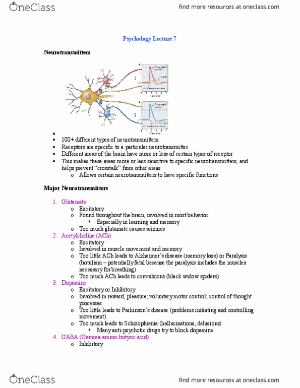 Psychology 1000 Lecture Notes - Lecture 7: Central Nervous System, Autonomic Nervous System, Sympathetic Nervous System thumbnail