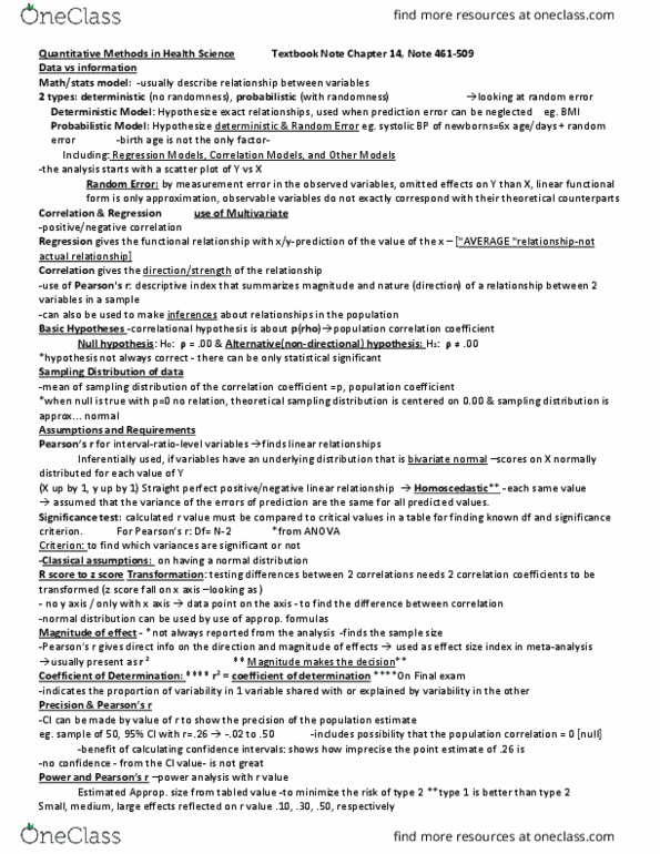 HSS 2381 Chapter Notes - Chapter 14: Simple Linear Regression, Linear Regression, Null Hypothesis thumbnail