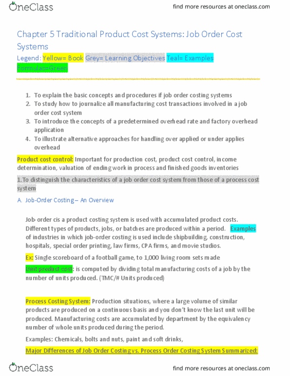 BUS 108 Chapter Notes - Chapter 5: Direct Labor Cost, Subledger, Timesheet thumbnail
