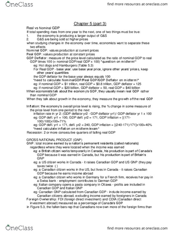 ECO 1102 Lecture Notes - Lecture 4: Gdp Deflator thumbnail