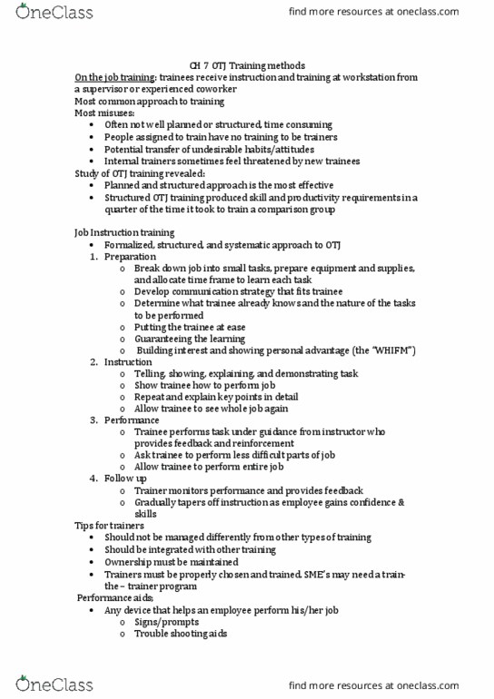 Management and Organizational Studies 3343A/B Lecture Notes - Lecture 7: Job Rotation, Job Satisfaction, Career Development thumbnail