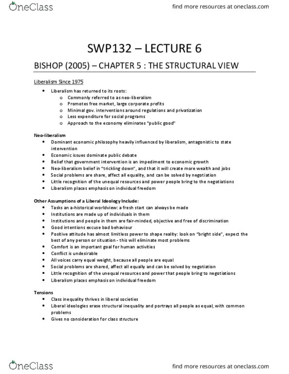 SWP 132 Lecture Notes - Lecture 6: Identity Politics, Eurocentrism, Class Discrimination thumbnail