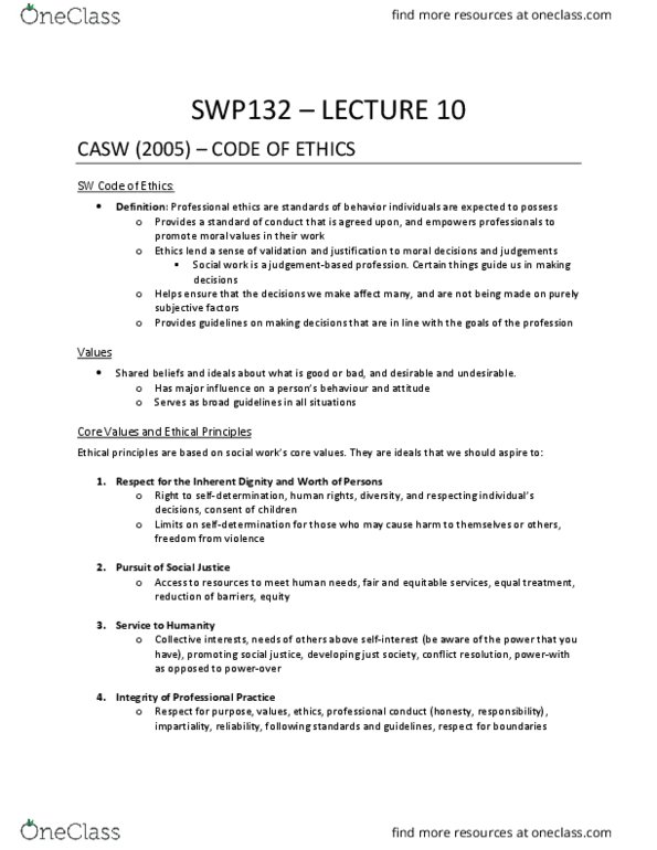 SWP 132 Lecture Notes - Lecture 10: Female Genital Mutilation, Professional Ethics, Reproductive Health thumbnail