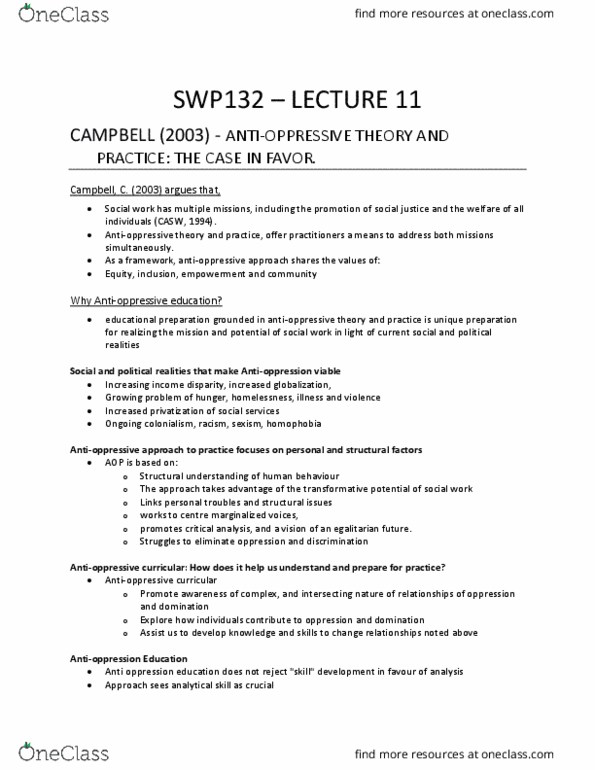 SWP 132 Lecture Notes - Lecture 11: Analytical Skill, Reductionism, Deconstruction thumbnail