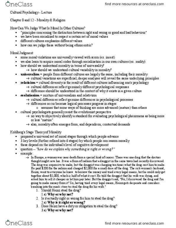 PSYC 3350 Lecture Notes - Lecture 8: Wudu, Radium, Ritual Purification thumbnail