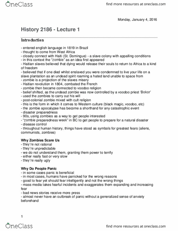 History 2186A/B Lecture Notes - Lecture 1: Earth Religion, Simple Explanation, Natural Disaster thumbnail