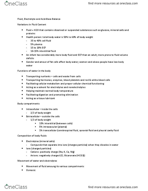 NUR 300 Lecture Notes - Lecture 15: Parathyroid Gland, Extracellular Fluid, Adrenal Gland thumbnail