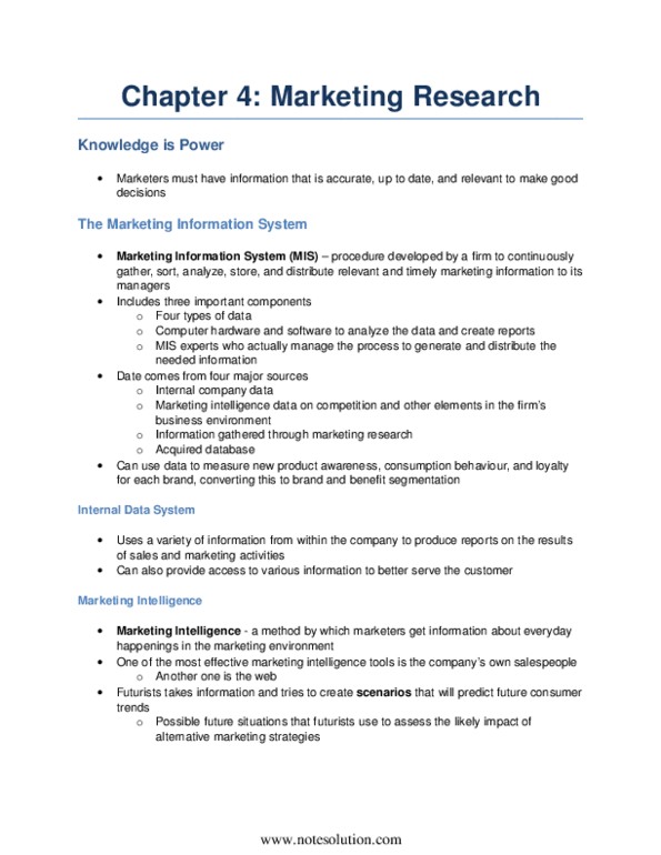 BUS 343 Chapter 4: Marketing: Real People, Real Decision (3rd Edition): Chapter 4 thumbnail