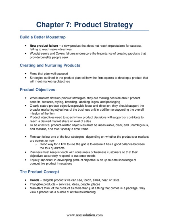 BUS 343 Chapter Notes - Chapter 7: Marketing Mix, New Product Development, Final Good thumbnail