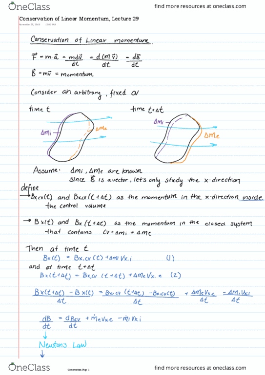 MEC E230 Lecture 29: Conservation of Linear Momentum, Lecture 29 thumbnail