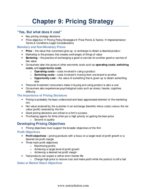 BUS 343 Chapter Notes - Chapter 9: Yield Management, Target Costing, Customer Satisfaction thumbnail