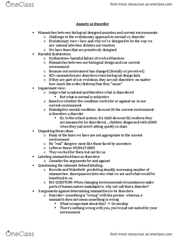 Health Sciences 4091A/B Lecture Notes - Lecture 4: Posttraumatic Stress Disorder thumbnail