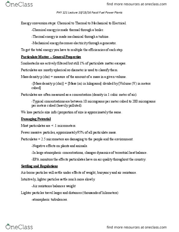 PHY 121 Lecture Notes - Lecture 13: National Ambient Air Quality Standards, Thermal Energy, Density thumbnail