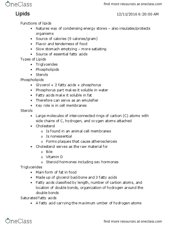 NFSC 100 Lecture Notes - Lecture 6: Trans Fat, Brassica Juncea, Omega-3 Fatty Acid thumbnail