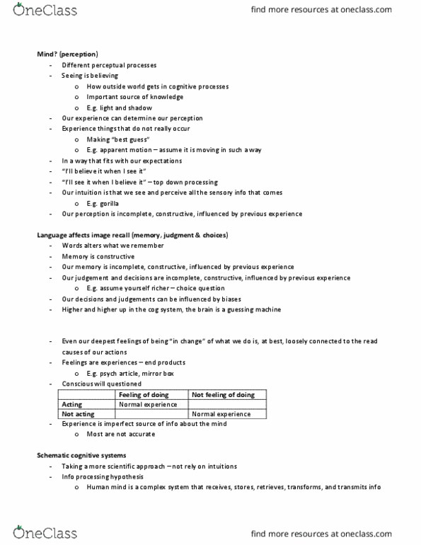 COGS 100 Lecture Notes - Lecture 20: Connectionism, Child Abuse, Neurophysiology thumbnail