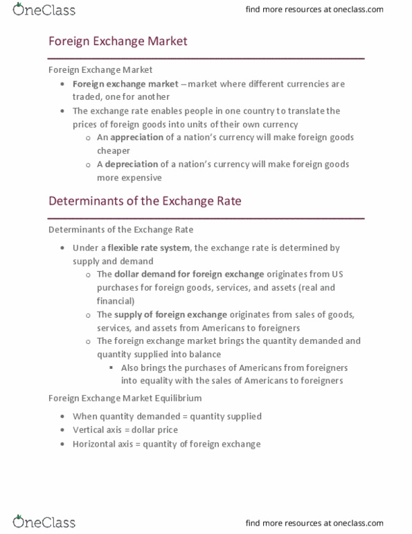 ECON 101 Lecture Notes - Lecture 15: Economic And Monetary Union Of The European Union, Foreign Exchange Market, European Central Bank thumbnail