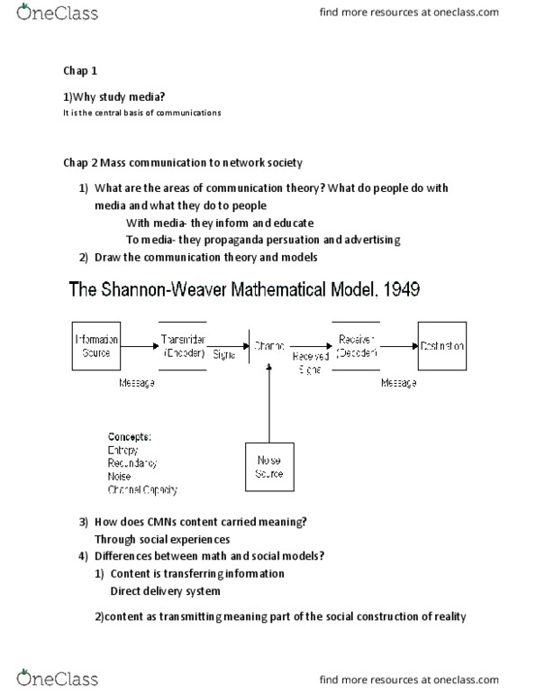 CMNS 130 Lecture Notes - Lecture 1: John Maynard Keynes, Hypodermic Needle Model, Hypodermic Needle thumbnail