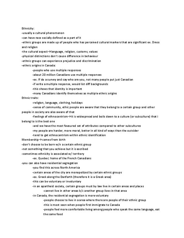 SOC229 Lecture Notes - Visible Minority, Endogamy, Umber thumbnail