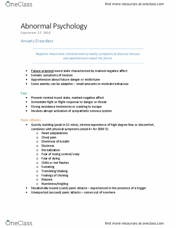 PSYC 3390 Lecture Notes - Lecture 5: Paroxetine, Selective Mutism, Norepinephrine thumbnail