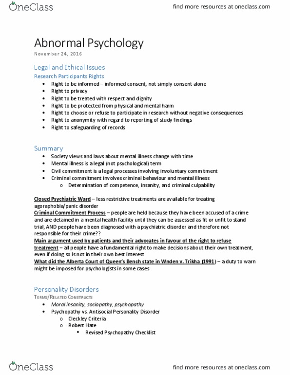 PSYC 3390 Lecture Notes - Lecture 19: Pathological Lying, Conduct Disorder, Emotional Dysregulation thumbnail