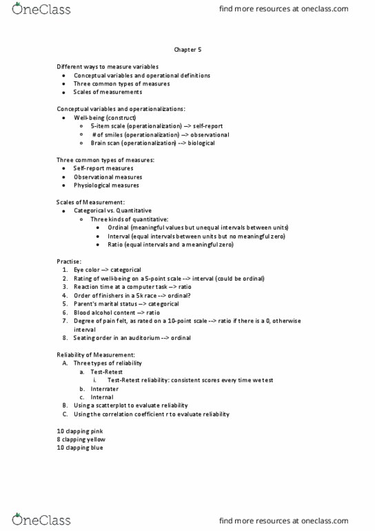 PSY 290A Lecture Notes - Lecture 10: Criterion Validity, Blood Alcohol Content, Eye Color thumbnail