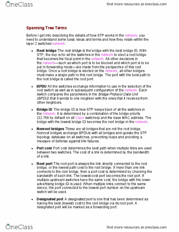 TELE33324 Lecture Notes - Lecture 11: Packet Switching, Bridge Protocol Data Unit, Mac Address thumbnail