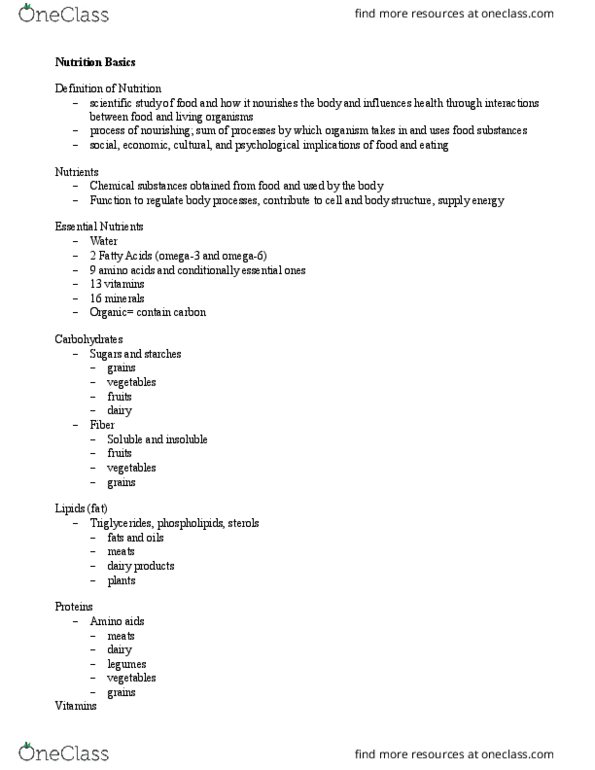 HUN 2201 Lecture Notes - Lecture 1: Salivary Gland, Esophagus, Fluid Balance thumbnail