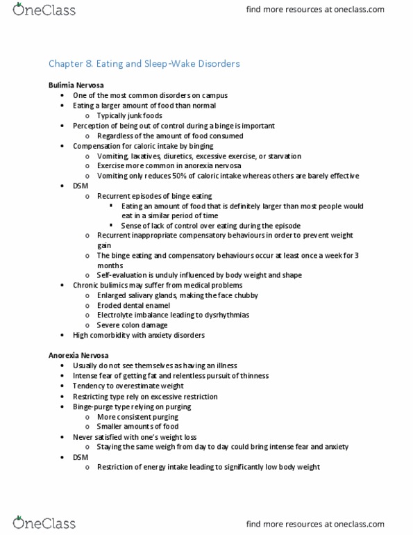 PSY 3171 Chapter Notes - Chapter 8: Sleep Hygiene, Prescription Drug, Polysomnography thumbnail