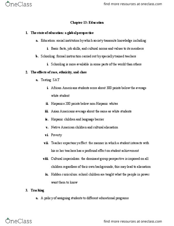 SOC 202 Lecture Notes - Lecture 9: Gender Role, Gender Inequality, Hidden Curriculum thumbnail