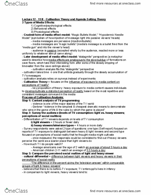 CMN 101 Lecture Notes - Lecture 12: Public Agenda, Stalagmite, Assault Occasioning Actual Bodily Harm thumbnail