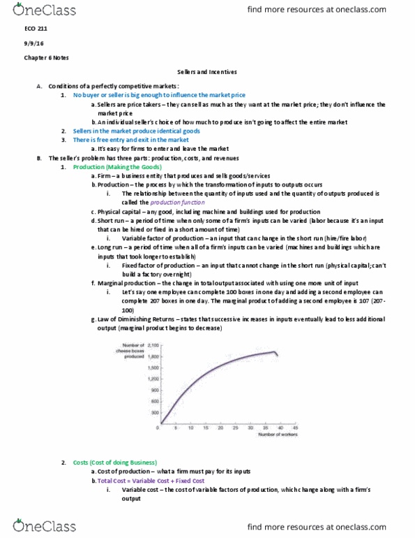 ECO 211 Chapter Notes - Chapter 6: Takers, Opportunity Cost, Demand Curve thumbnail