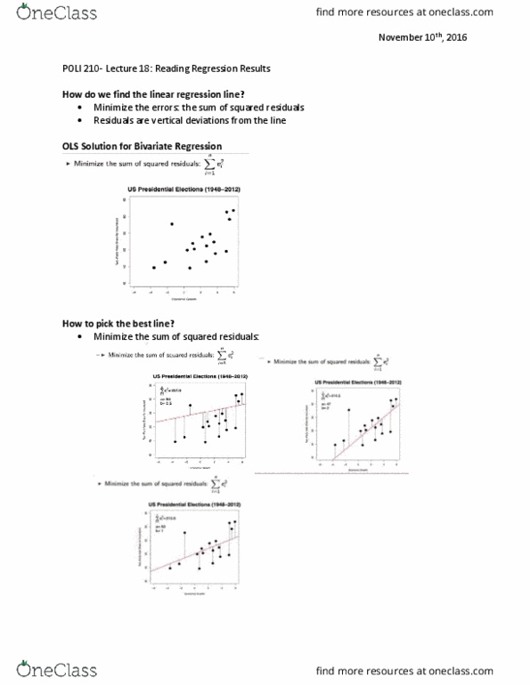 POLI 210 Lecture Notes - Lecture 18: Null Hypothesis, Central Limit Theorem, Statistical Process Control thumbnail