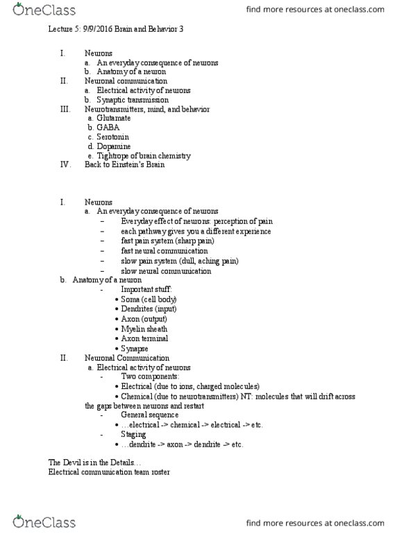 PSY 1001 Lecture Notes - Lecture 5: Schizophrenia, Frontal Lobe, Global Brain thumbnail